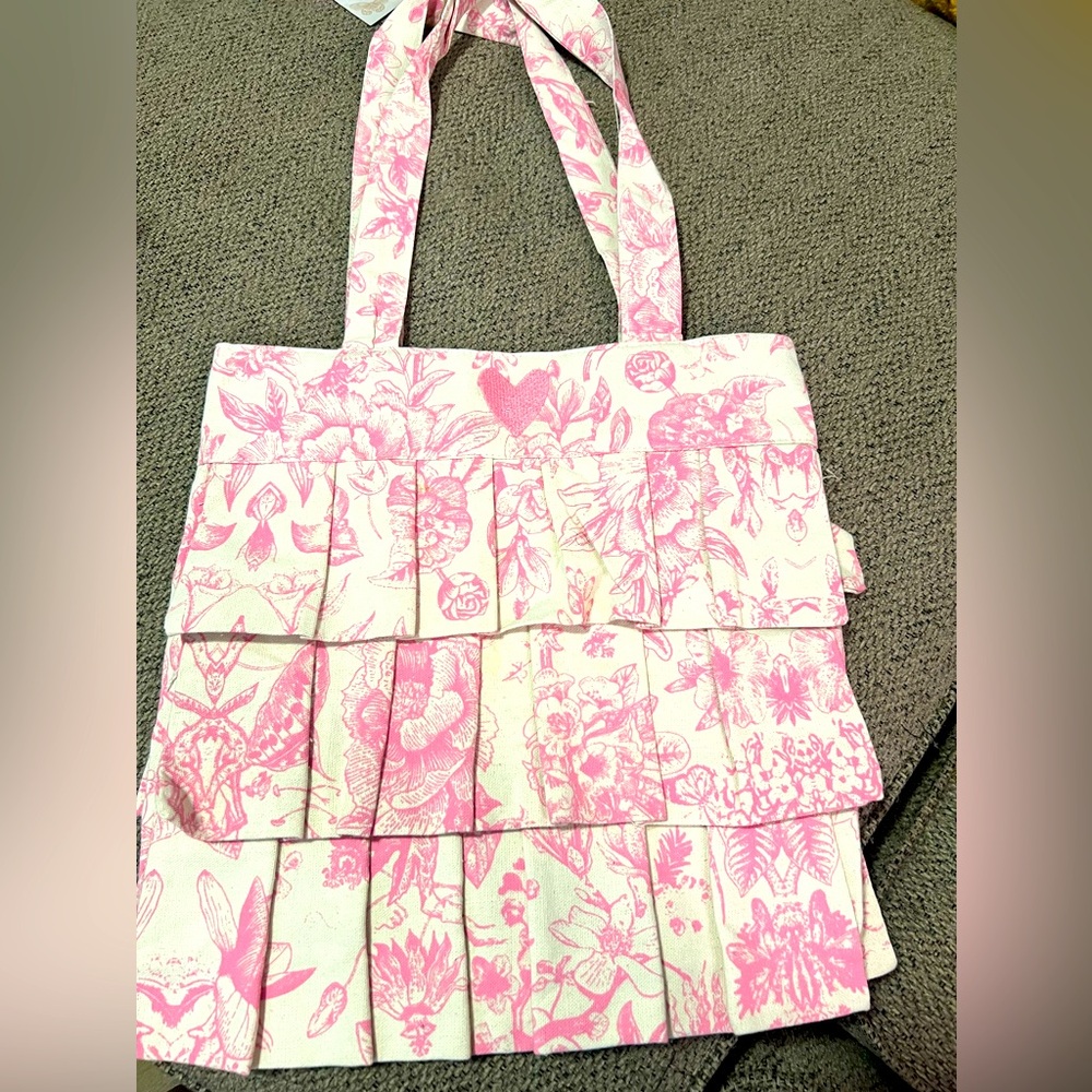 Pleated skirt look reusable eco friendly tote!!